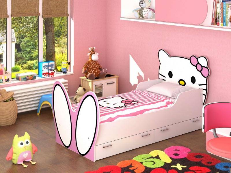 кровать hello kitty! с бязевым матрацем в Стерлитамаке