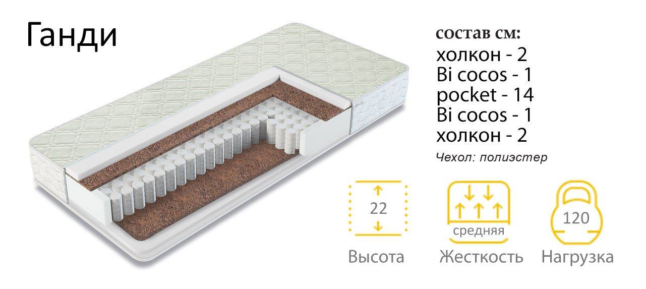 матрас средней жесткости ганди в Стерлитамаке