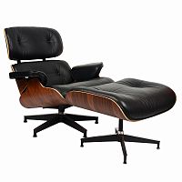 кресло eames style lounge chairчерное с коричневым в Стерлитамаке