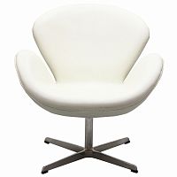 кресло swan chair экокожа белое в Стерлитамаке