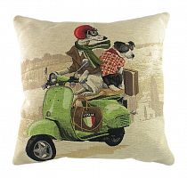 подушка с картинкой scooter dogs green в Стерлитамаке