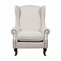 кресло мягкое с ушами белое collins wingback chair в Стерлитамаке