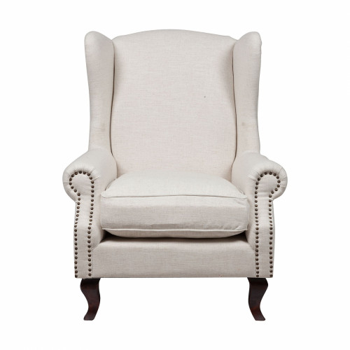 кресло мягкое с ушами белое collins wingback chair в Стерлитамаке