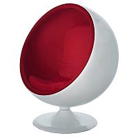 кресло-шар eero ball chair бело-красное в Стерлитамаке