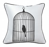 подушка с птичкой в клетке birdie in a cage white в Стерлитамаке