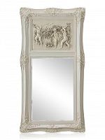 зеркало настенное прямоугольное в высокой белой раме францини distressed chalk white в Стерлитамаке