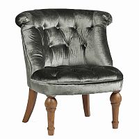 кресло sophie tufted slipper chair микровелюр серое в Стерлитамаке