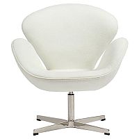 кресло swan chair кашемир белое в Стерлитамаке