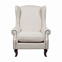 кресло collins wingback chair кремовая ткань в Стерлитамаке