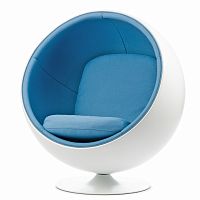 кресло ball chair бело-синее в Стерлитамаке