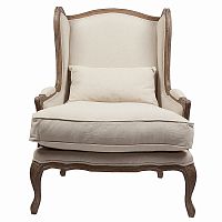 кресло мягкое с ушами lorraine chair with burlap бежевое в Стерлитамаке