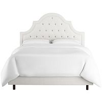 кровать двуспальная 180х200 белая с каретной стяжкой harvey tufted white в Стерлитамаке