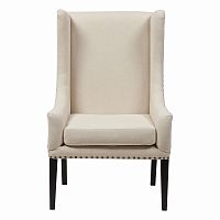 кресло мягкое с ушами белое nailhead fabric armchair в Стерлитамаке