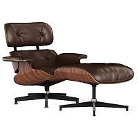 кресло lounge chair & ottoman коричневое в Стерлитамаке