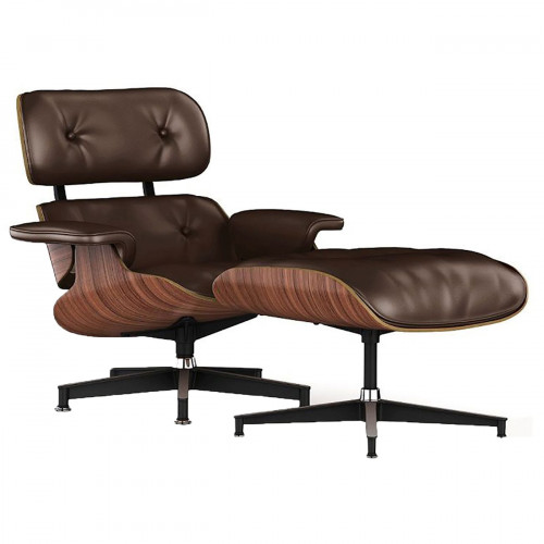 кресло lounge chair & ottoman коричневое в Стерлитамаке