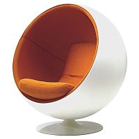 кресло eero ball chair бело-оранжевое в Стерлитамаке