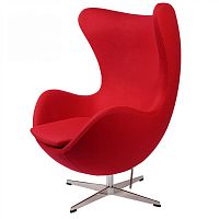 кресло arne jacobsen style egg chair красная шерсть в Стерлитамаке