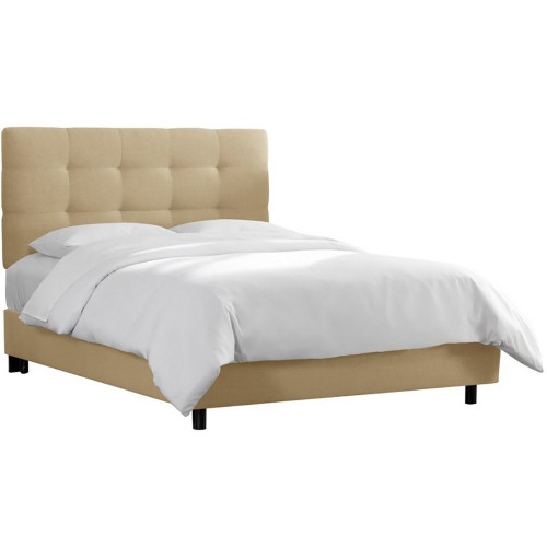 кровать двуспальная 160х200 бежевая alice tufted beige в Стерлитамаке