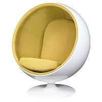 кресло eero ball chair бело-горчичное в Стерлитамаке