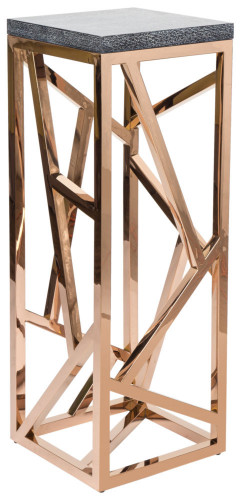 консоль geometric высокая 40x40x110 золото, серая столешница в Стерлитамаке