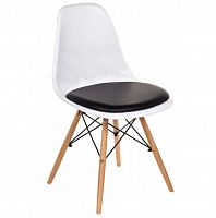 стул деревянный pc-011 белый / черный (eames style) в Стерлитамаке