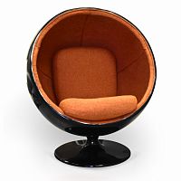 кресло ball chair черно-коричневое в Стерлитамаке