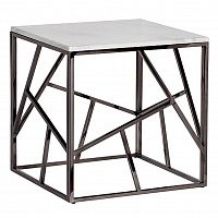 стол журнальный black chrome cube 55*55*56 см хром, белый в Стерлитамаке