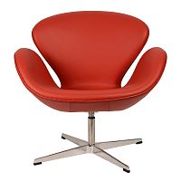 кресло arne jacobsen style swan chair красное в Стерлитамаке